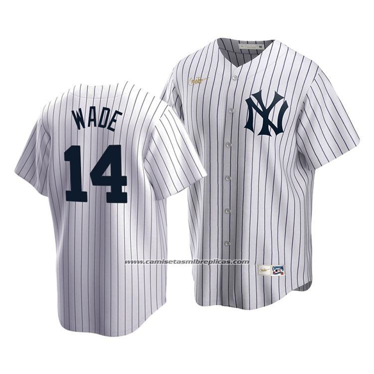 Camiseta Beisbol Hombre New York Yankees Tyler Wade Cooperstown Collection Primera Blanco